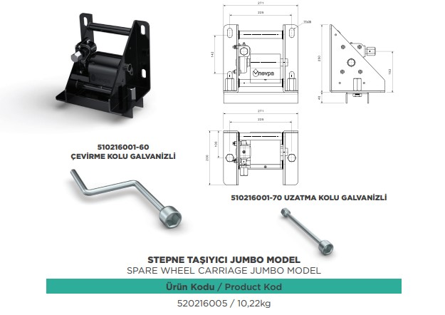 STEPNE TASIYICI 225 MM JUMBO DORSE